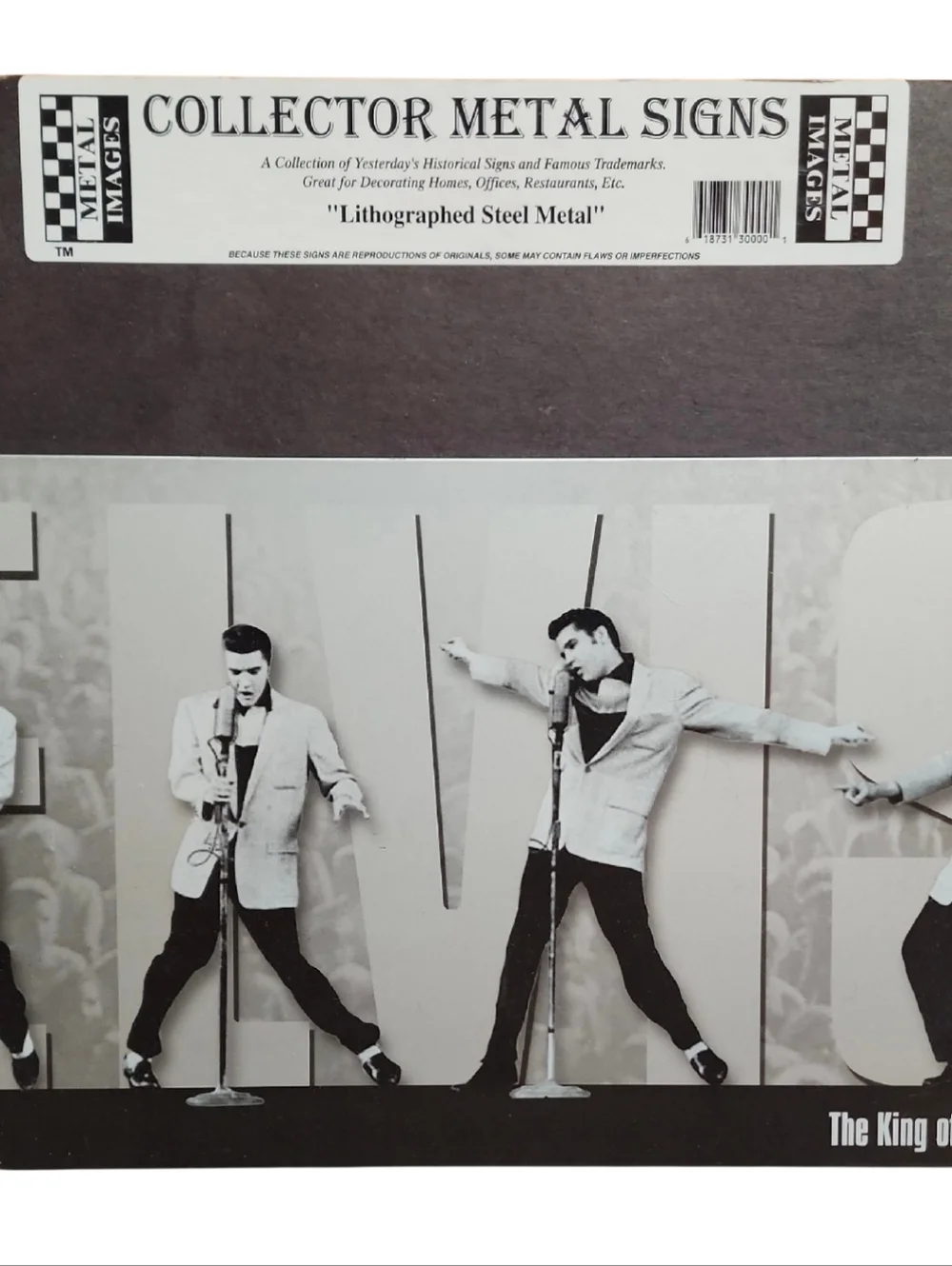 Elvis Presley Collector Metal Signs Lithographed Steel Metal Sign 1950's NWT